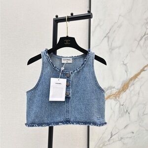 Chanel blue denim tank top